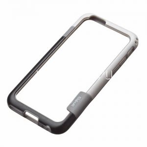 Чехол-бампер силиконовый для Apple iPhone 6 / 6S (черный с белым) Walnutt