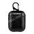 Чехол для наушников AirPods кожаный с карабином (черный)