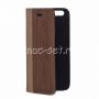Чехол-книжка кожаный для Apple iPhone 6 [с деревянной вставкой] (дуб)