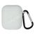 Чехол для наушников AirPods силиконовый с карабином (белый)