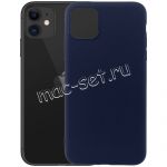 Чехол-накладка силиконовый для Apple iPhone 11 (синий 1.0мм) матовый