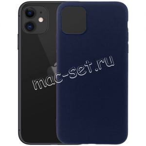 Чехол-накладка силиконовый для Apple iPhone 11 (синий 1.0мм) матовый