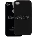 Чехол-накладка силиконовый для Apple iPhone 4 / 4S (черный 1.2мм)