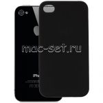 Чехол-накладка силиконовый для Apple iPhone 4 / 4S (черный 1.2мм)