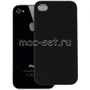 Чехол-накладка силиконовый для Apple iPhone 4 / 4S (черный 1.2мм)