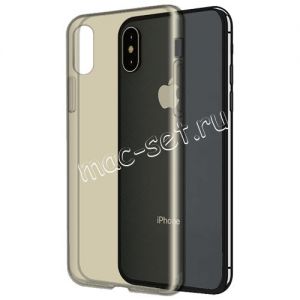 Чехол-накладка силиконовый для Apple iPhone X / XS (серый) iBox Crystal