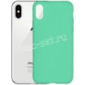 Чехол-накладка силиконовый для Apple iPhone X / XS (бирюзовый 1.0мм) матовый