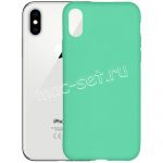 Чехол-накладка силиконовый для Apple iPhone X / XS (бирюзовый 1.0мм) матовый