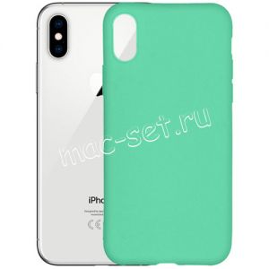 Чехол-накладка силиконовый для Apple iPhone X / XS (бирюзовый 1.0мм) матовый
