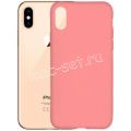 Чехол-накладка силиконовый для Apple iPhone X / XS (розовый 1.0мм) матовый