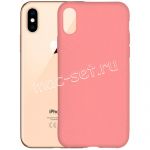 Чехол-накладка силиконовый для Apple iPhone X / XS (розовый 1.0мм) матовый