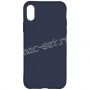 Чехол-накладка силиконовый для Apple iPhone X / XS (синий 1.0мм) матовый