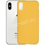 Чехол-накладка силиконовый для Apple iPhone X / XS (желтый 1.0мм) матовый