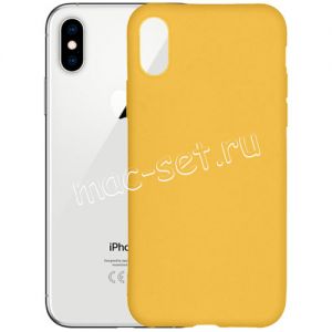 Чехол-накладка силиконовый для Apple iPhone X / XS (желтый 1.0мм) матовый