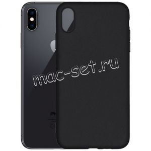 Чехол-накладка силиконовый для Apple iPhone XS Max (черный 1.0мм) матовый