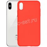 Чехол-накладка силиконовый для Apple iPhone XS Max (красный 1.0мм) матовый
