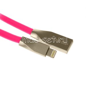 Дата-кабель для Apple Lightning 1м [плоский] Red Line Smart High Speed (розовый)