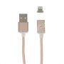 Дата-кабель для Apple Lightning 1м магнитный [плетеный] Red Line (розовый)