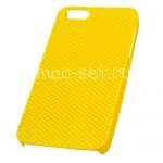 Чехол-накладка пластиковый для Apple iPhone 5 / 5S / SE сетка (желтый)