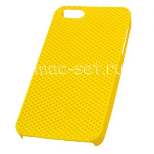 Чехол-накладка пластиковый для Apple iPhone 5 / 5S / SE сетка (желтый)