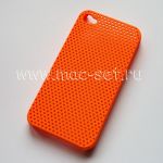 Чехол-накладка пластиковый для Apple iPhone 4 / 4S сетка (оранжевый)