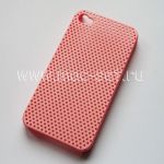 Чехол-накладка пластиковый для Apple iPhone 4 / 4S сетка (розовый)
