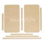 Виниловая наклейка "карбон" для Apple iPhone 4 / 4S [комплект] (золотистая)