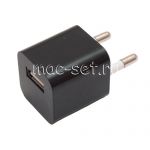 Сетевое зарядное устройство 1xUSB 1000mA для Apple iPhone / iPod Мини куб (черное)