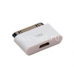 Переходник microUSB - Apple 30 контактный разъем (белый)