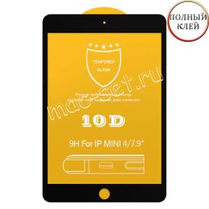 Защитное стекло для Apple iPad mini 4 [клеится на весь экран] 10D (черное)