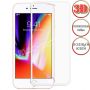 Защитное стекло 3D для Apple iPhone 7 / 8 [клеится на весь экран] с силиконовой рамкой (белое)