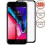 Защитное стекло 3D для Apple iPhone 7 / 8 [клеится на весь экран] с силиконовой рамкой (черное)