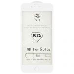 Защитное стекло 3D для Apple iPhone 6 Plus / 6S Plus [изогнутое клеится на весь экран] (белое)