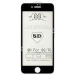 Защитное стекло 3D для Apple iPhone 7 / 8 [изогнутое клеится на весь экран] (черное)