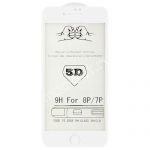 Защитное стекло 3D для Apple iPhone 7 Plus / 8 Plus [изогнутое клеится на весь экран] (белое)