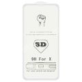 Защитное стекло 3D для Apple iPhone X / XS [изогнутое клеится на весь экран] (белое)