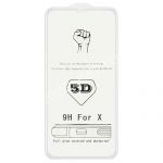 Защитное стекло 3D для Apple iPhone X / XS [изогнутое клеится на весь экран] (белое)