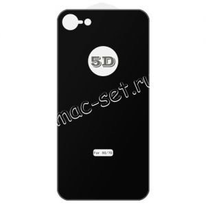 Защитное стекло 3D для Apple iPhone 7 / 8 заднее [изогнутое клеится полностью] (черное)