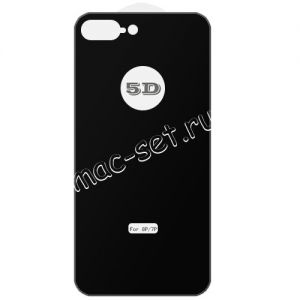 Защитное стекло 3D для Apple iPhone 7 Plus / 8 Plus заднее [изогнутое клеится полностью] (черное)