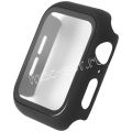 Защитное стекло с бампером для Apple Watch 44 мм [изогнутое клеится на весь экран] Red Line (черное)