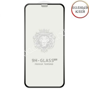 Защитное стекло для Apple iPhone X / XS [клеится на весь экран] Premium (черное)