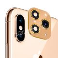 Защитное стекло для камеры Apple iPhone X / XS [дизайн под iPhone 11 Pro] (золотистое)