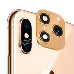 Защитное стекло для камеры Apple iPhone X / XS [дизайн под iPhone 11 Pro] (золотистое)