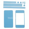 Виниловая наклейка (комплект) для Apple iPhone 4 / 4S (голубая)