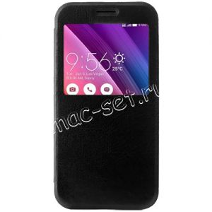 Чехол-книжка для ASUS ZenFone 2 Laser ZE550KL с окошком (черный) Book Case Time