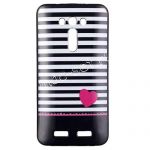 Чехол-накладка силиконовый для ASUS ZenFone 2 Laser ZE550KL с принтом (Полосы и Сердце)