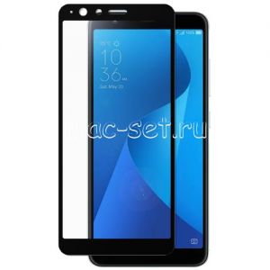 Защитное стекло для ASUS ZenFone Max Plus (M1) ZB570TL [на весь экран] (черное)