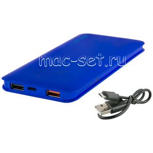 Внешний аккумулятор 8000 mAh Quick Charge [2 USB 2100/3000mA] Red Line X-100BD (синий)