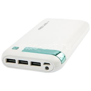 Внешний аккумулятор 20000 mAh [3 USB 1000/2100mA] Red Line Q8 (белый)