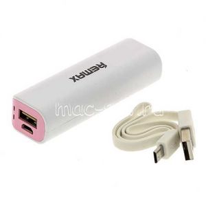 Внешний аккумулятор Remax Mini White 2600 mAh [USB 1000mA] (белый с розовым)